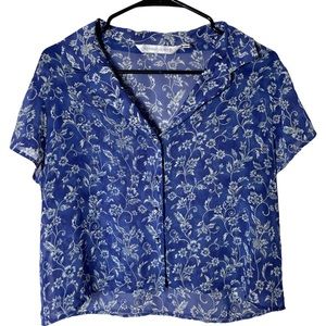 Victoria’s Secret Sheer Button Down Cropped Blouse